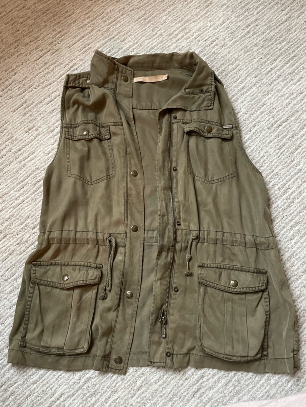 Max Jeans Olive Green Lightweight Utility Vest